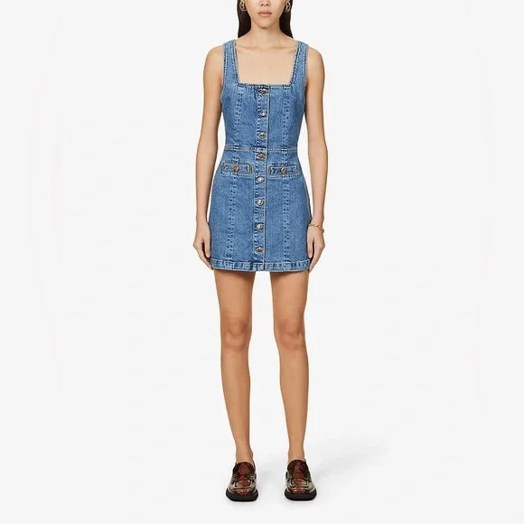 REFORMATION Dionne Stretch-Denim Mini Dress - Picture 3 of 8